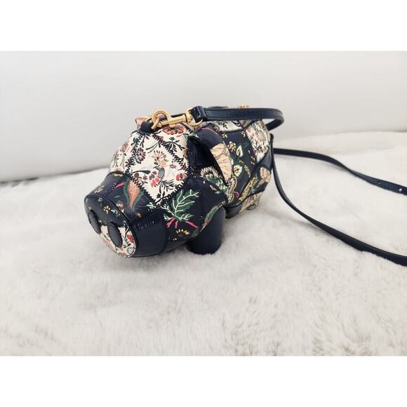 Tory Burch Peggy the Pig Small Leather Shoulder Bag Rare 6"W x 4"D x 4.5"H - Picture 5 of 15